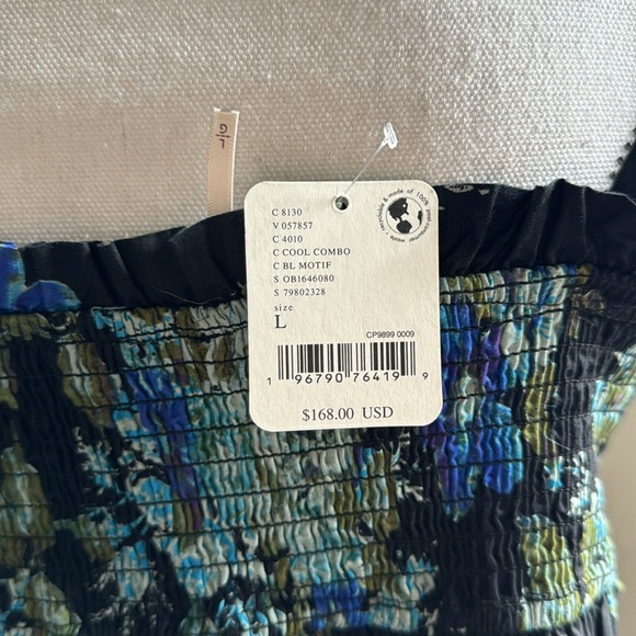 Free People Bluebell Boho Maxi Dress Ribbon Straps Floral Cool Combo - Picture 14 of 16